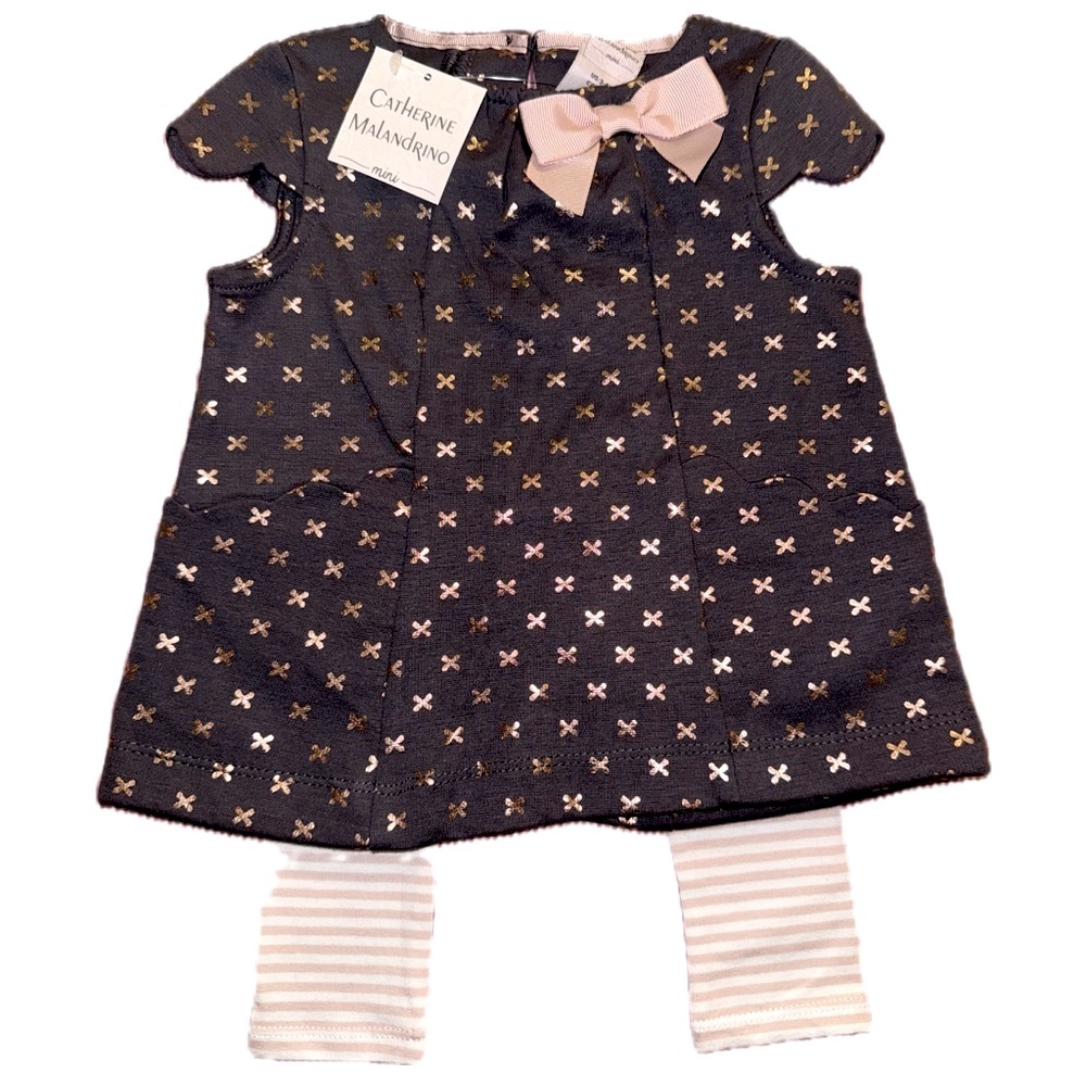 NWT Catherine Malandrino Mini Dress & Leggings Set (3-6M)